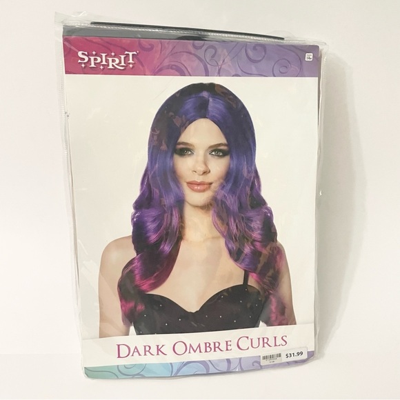 Spirit Dark Ombre Curls Wig Purple Halloween - Picture 9 of 16